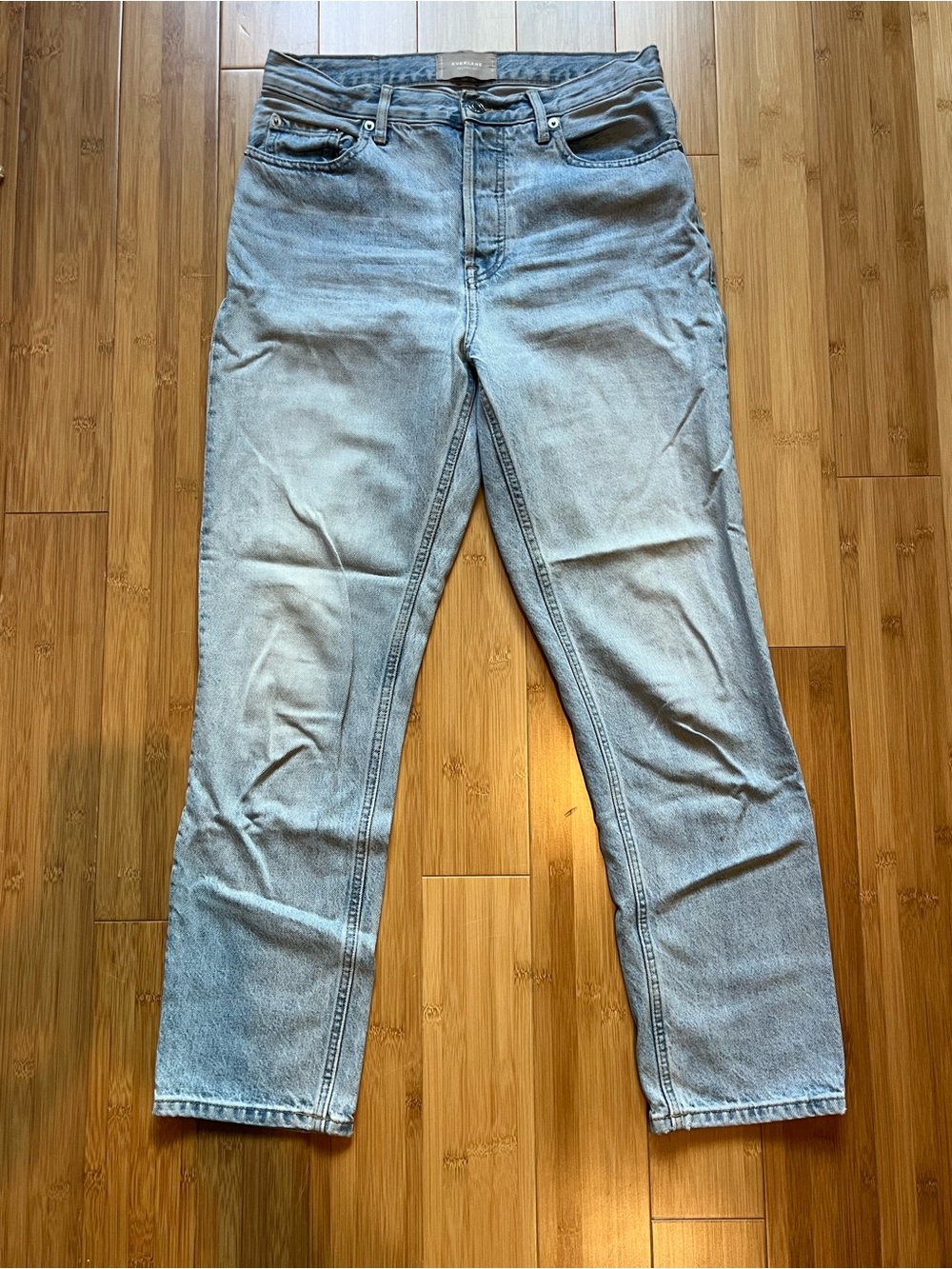 Everlane Light Wash High Rise Straight Jeans